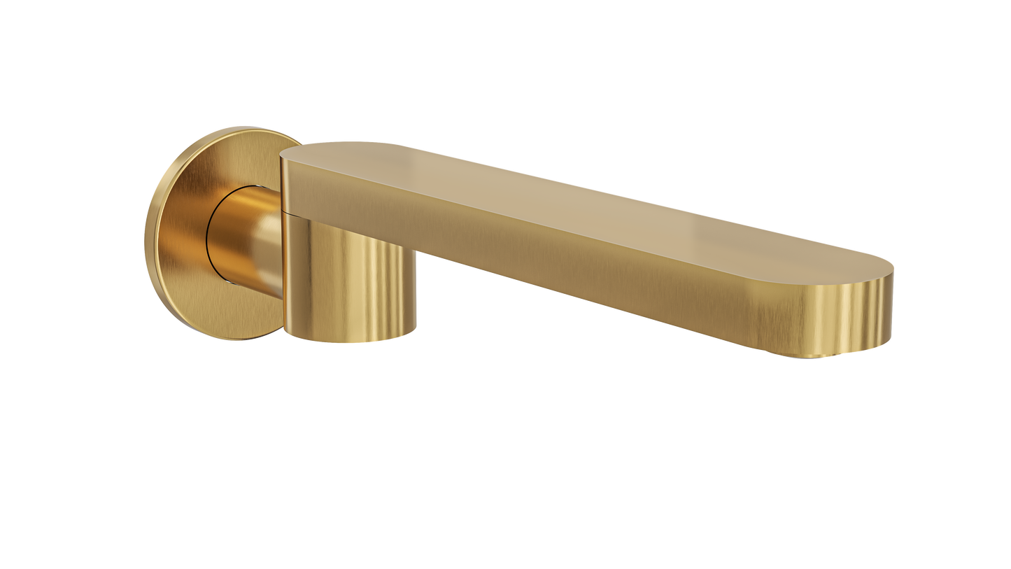Corsica S2 Swivel Wall Bath Spout - Brushed Brass