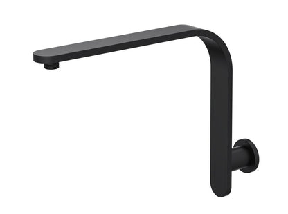 Corsica Flat Upswept Wall Shower Arm - Matte Black