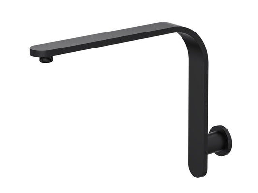 Corsica Flat Upswept Wall Shower Arm - Matte Black