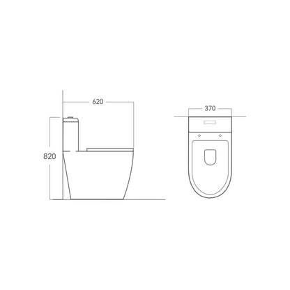 Rola Short Projection White Toilet Suite