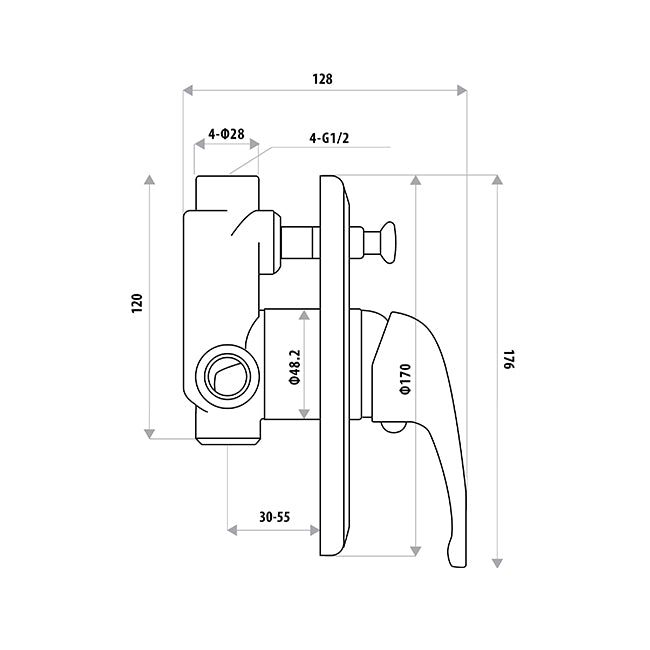Chloe Divertor Mixer - Chrome