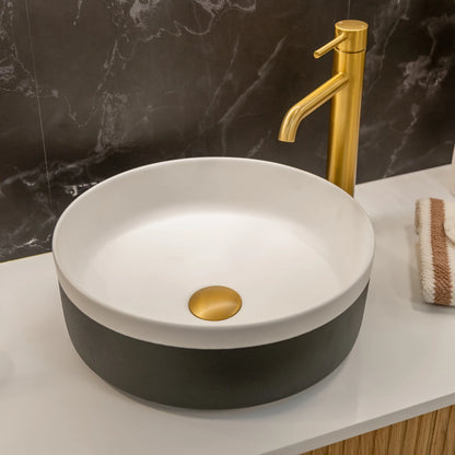 375*375*135mm Color Plus Textured Exterior Finish with Matte Black Edges & Matte Dark Grey Interior Finish Above Counter Basin