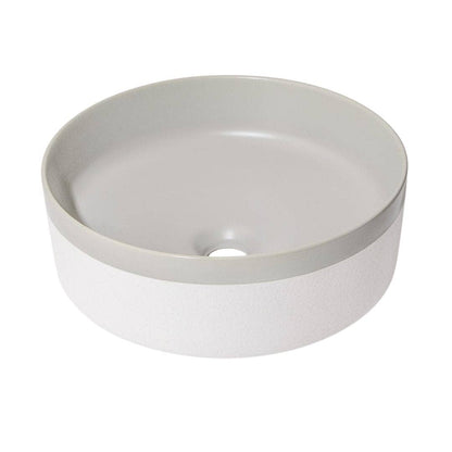 370mm Dark Grey & Matte White Round Ceramic Basin | CP-37-DG