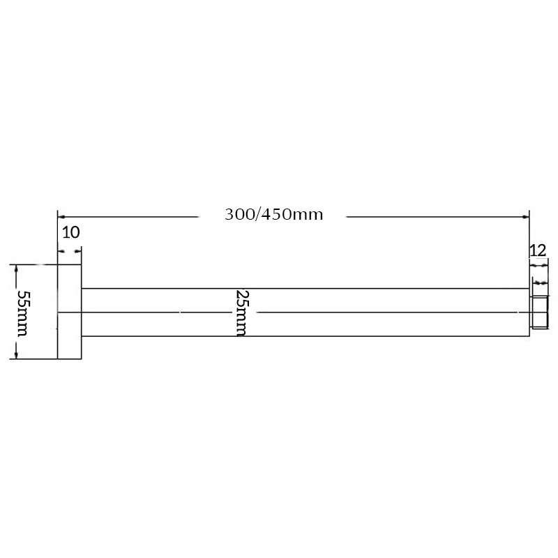 Cresta Ceiling Arm - 300mm - French Gold