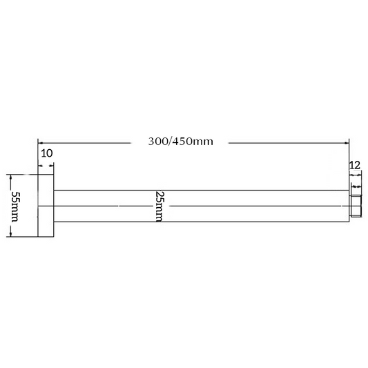 Mica Ceiling Arm - 300mm - Gunmetal