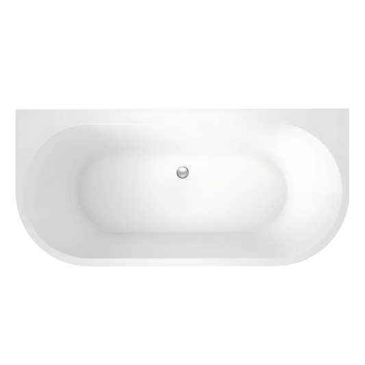 Idalia 1600mm Back to Wall Bath - Gloss White