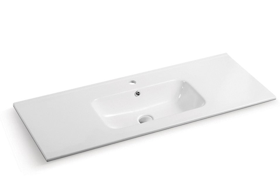 1200mm Olivia Ceramic Top Single Bowl - Gloss White
