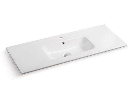 1200mm Olivia Ceramic Top Single Bowl - Gloss White