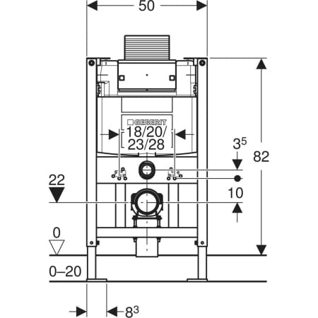 Geberit Alpha12 Duofix Frame In-wall Cistern
for wall hung pan - (Kappa-F) 111.263.00.1 / 224.049.00.1