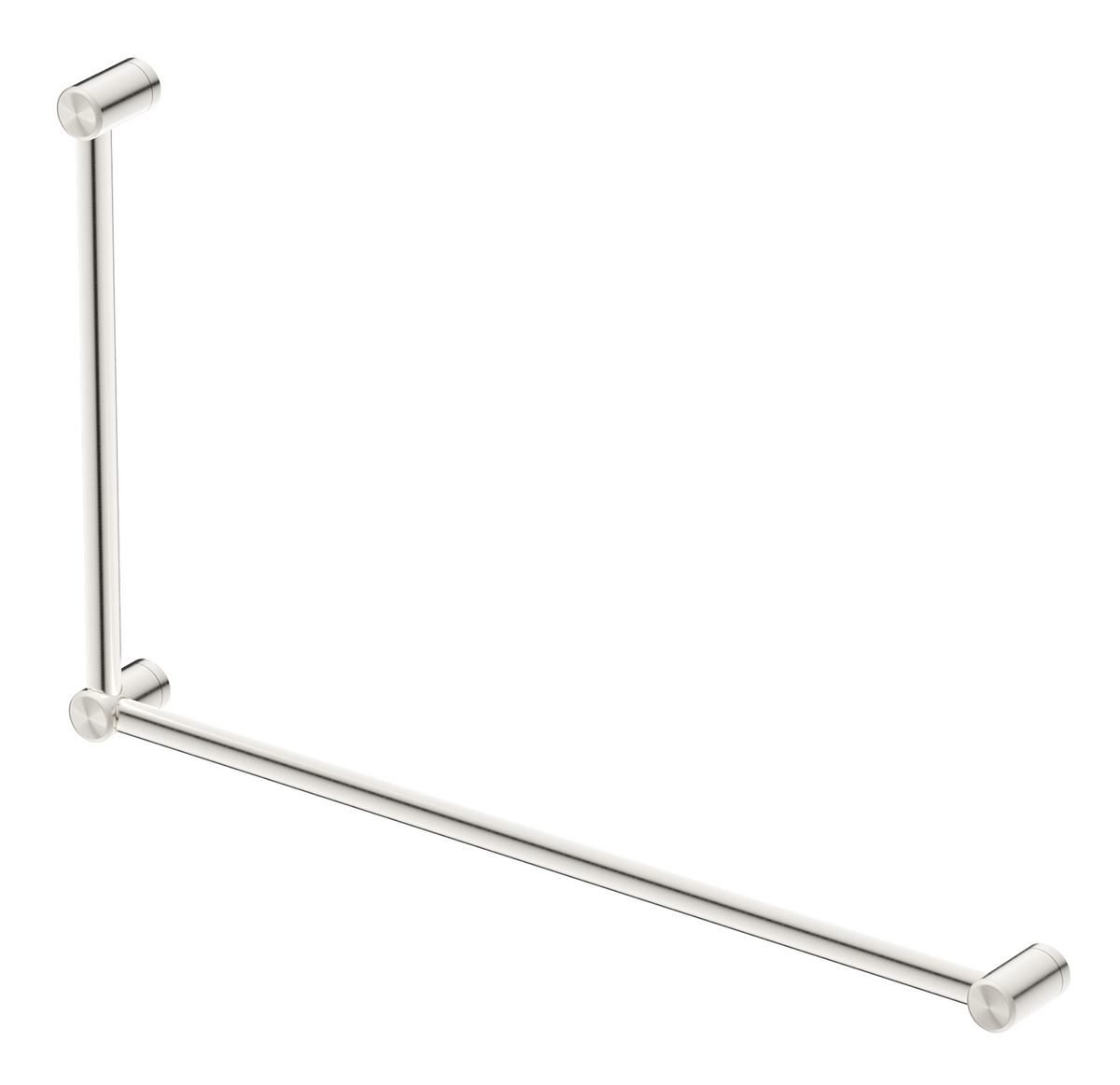 DDA 600x1000mm - 90 Degree Grab Rail - Brushed Nickel