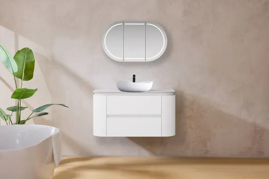 750mm Devito Wall Hung PVC Cabinet - Matt White - Cabinet Only