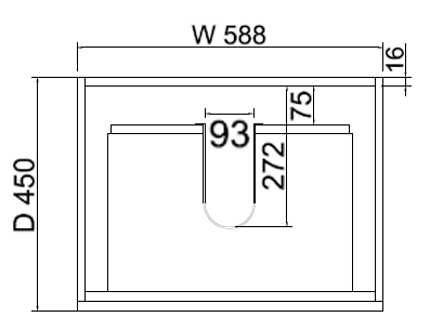 Forest Single Bowl Wall Hung Vanity-Light Oak W588xH550xD450mm