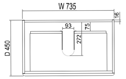Forest Single Bowl Wall Hung Vanity-Light Oak W735xH550xD450mm