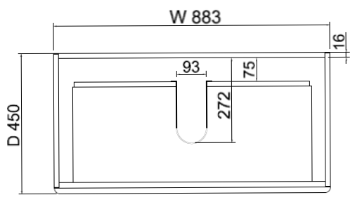 Forest Single Bowl Wall Hung Vanity-Light Oak W883xH550xD450mm