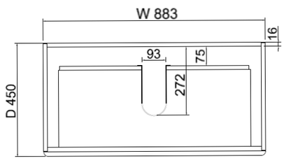 Forest Single Bowl Wall Hung Vanity-Light Oak W883xH550xD450mm