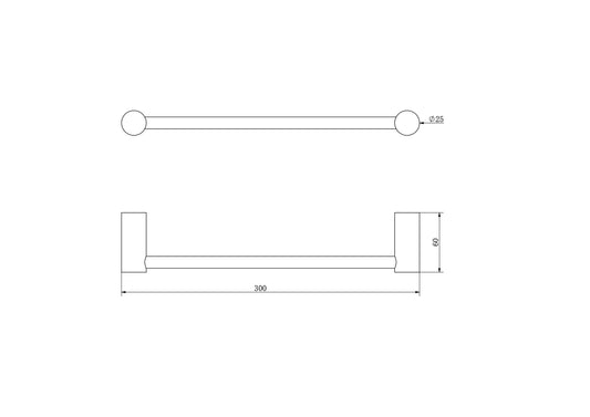 Dotti Hand Towel Rail - Brushed Brass