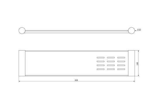 Dotti Metal Shelf with Soap Dish - Brushed Brass