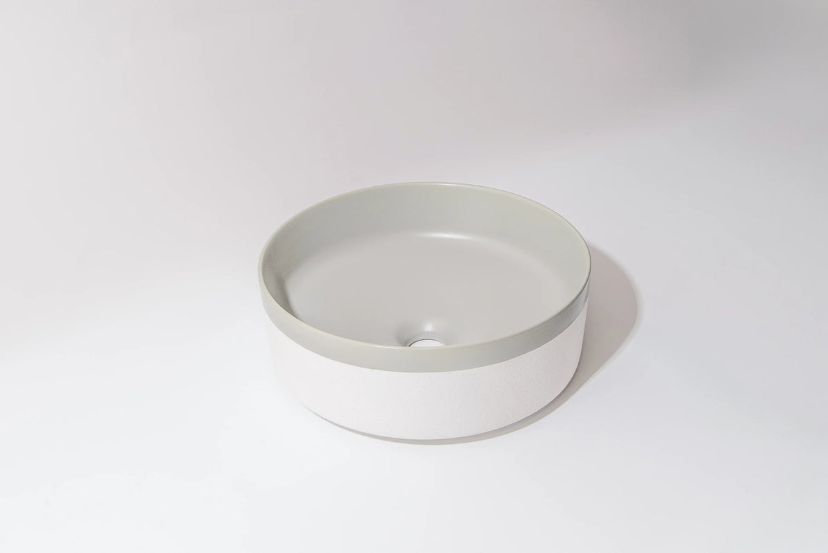 375*375*135mm Color Plus Textured Exterior Finish & Matte Dark Grey Interior Finish Above Counter Basin