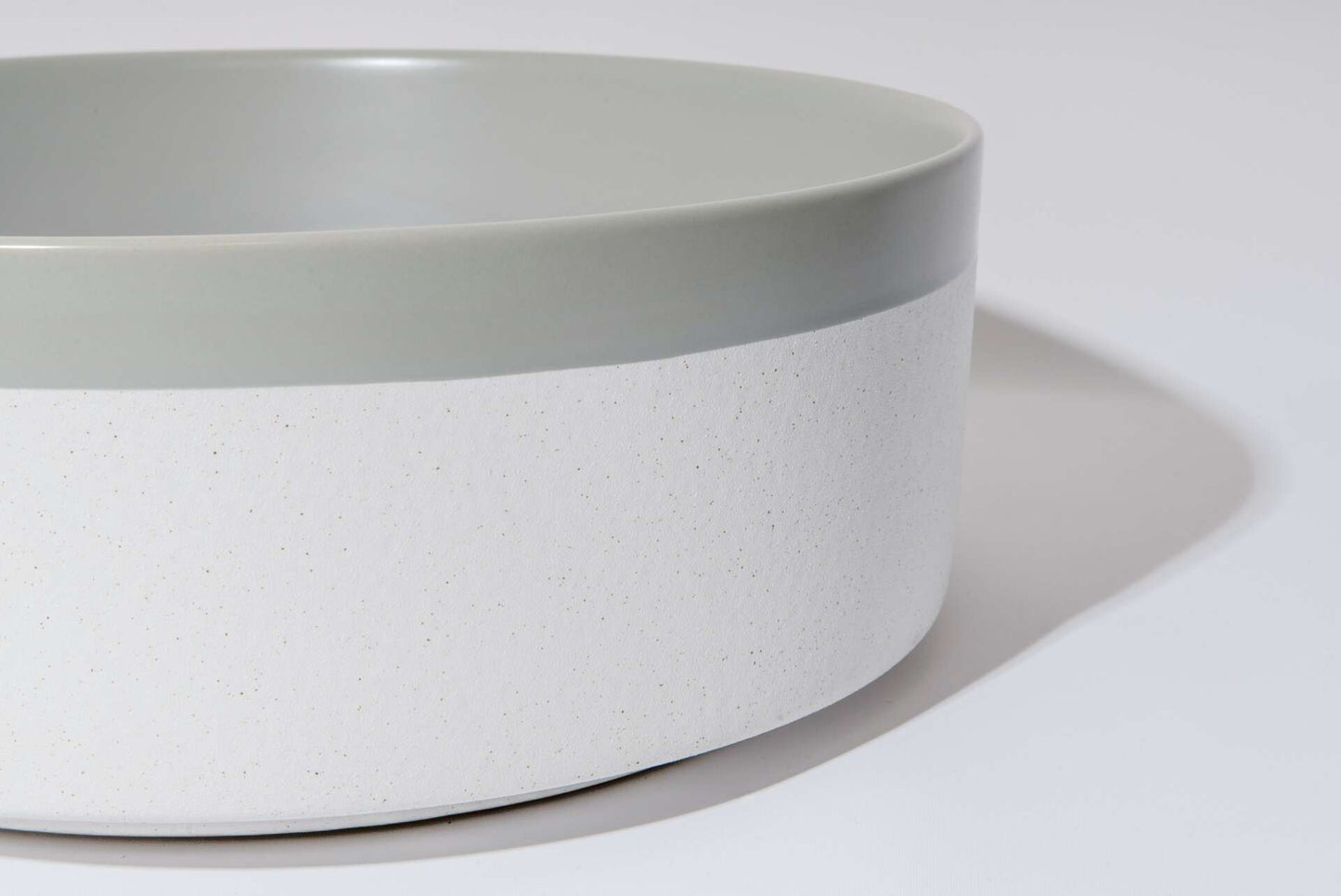 370mm Dark Grey & Matte White Round Ceramic Basin | CP-37-DG