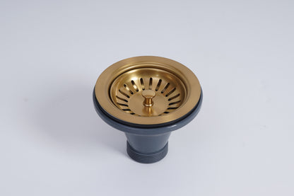 Stainless Steel Basket Waste for Fireclay Sinks - Brushed Gold