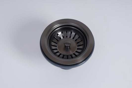 Stainless Steel Basket Waste for Fireclay Sinks - Gun Metal