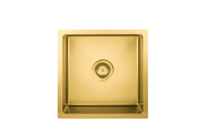 450mm Stainless Steel Kitchen Sink - Single Bowl - Brushed Gold