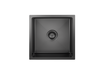 450mm Stainless Steel Kitchen Sink - Single Bowl - Matte Black
