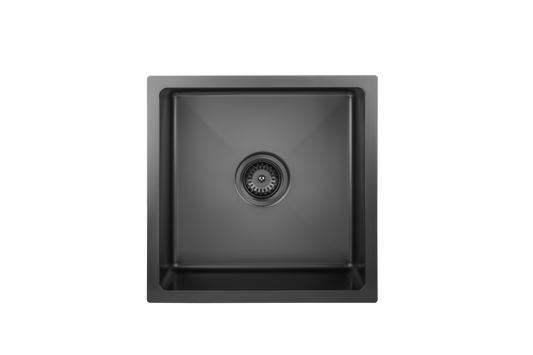 450mm Stainless Steel Kitchen Sink - Single Bowl - Matte Black