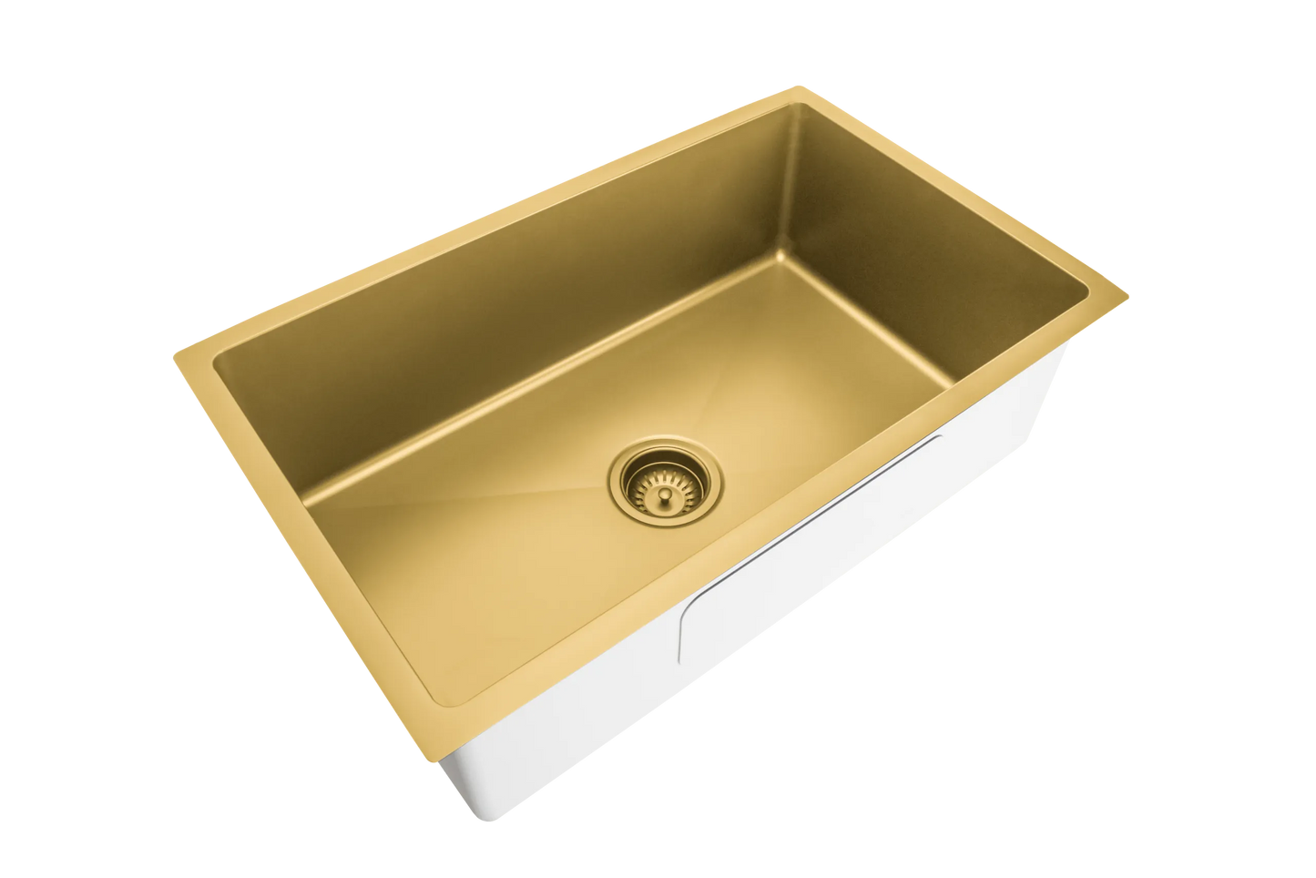 750mm Stainless Steel Kitchen Sink - Single Bowl - Brushed Gold
