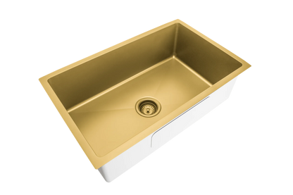 750mm Stainless Steel Kitchen Sink - Single Bowl - Brushed Gold
