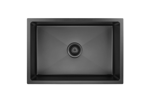750mm Stainless Steel Kitchen Sink - Single Bowl - Matte Black