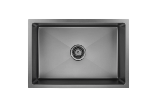 660mm Stainless Steel Kitchen Sink - Single Bowl - Gun Metal