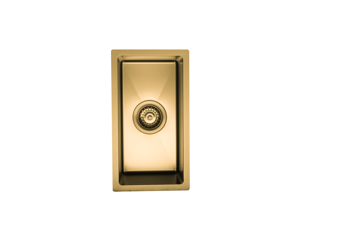 240mm Stainless Steel Kitchen Sink - Single Bowl - Brushed Gold