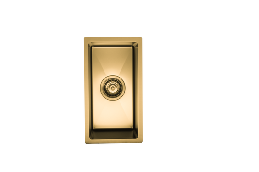 240mm Stainless Steel Kitchen Sink - Single Bowl - Brushed Gold