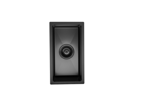240mm Stainless Steel Kitchen Sink - Single Bowl - Matte Black