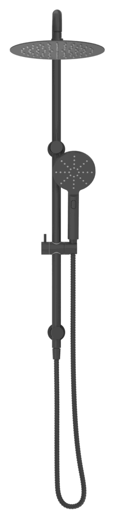 Mica Dual Shower Rail - Round - Black