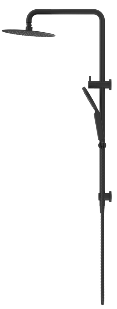 Mica Dual Shower Rail - Round - Black