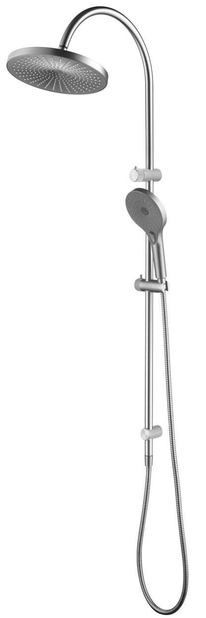 Mica Fluted Gooseneck Dual Shower - Brushed Nickel - (BOM)