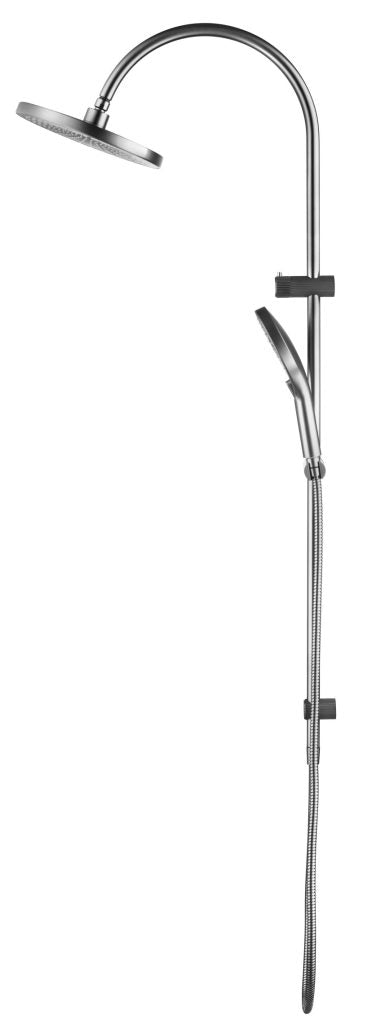 Mica Fluted Gooseneck Dual Shower - Brushed Nickel - (BOM)
