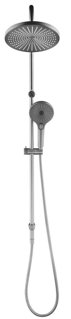 Mica Fluted Gooseneck Dual Shower - Brushed Nickel - (BOM)