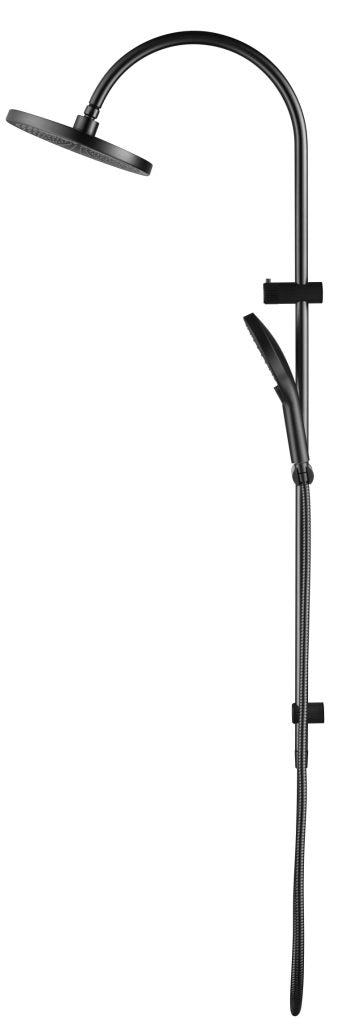 Mica Fluted Gooseneck Dual Shower - Gunmetal - BOM