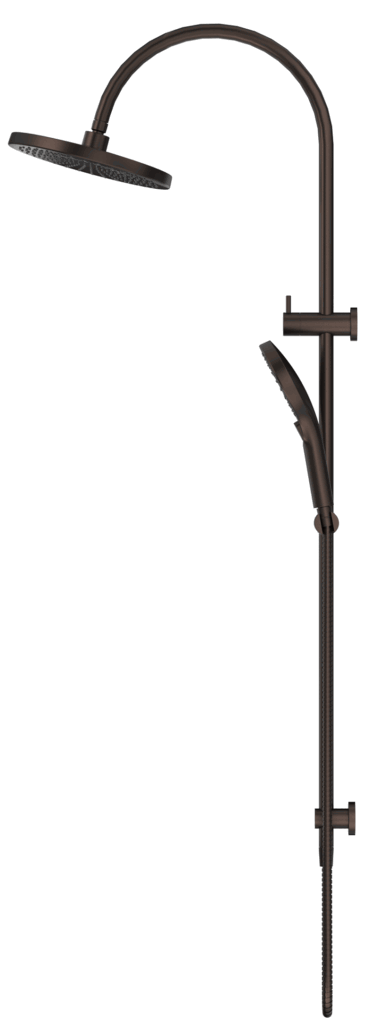 Mica Gooseneck Dual Shower Rail - Dusk Bronze