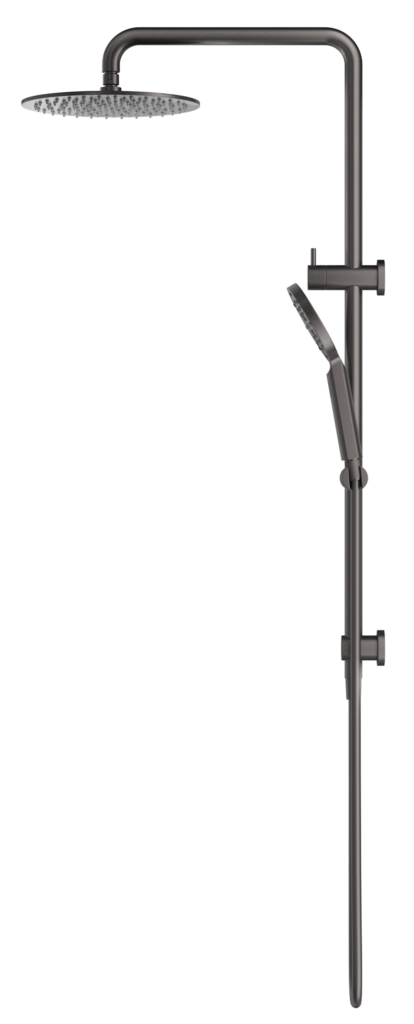 Mica Dual Shower Rail - Round - Gunmetal