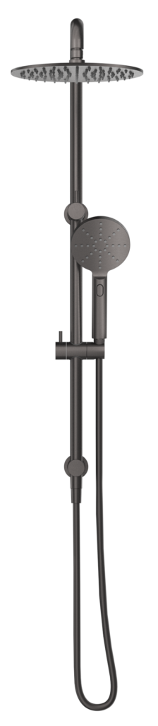 Mica Dual Shower Rail - Round - Gunmetal