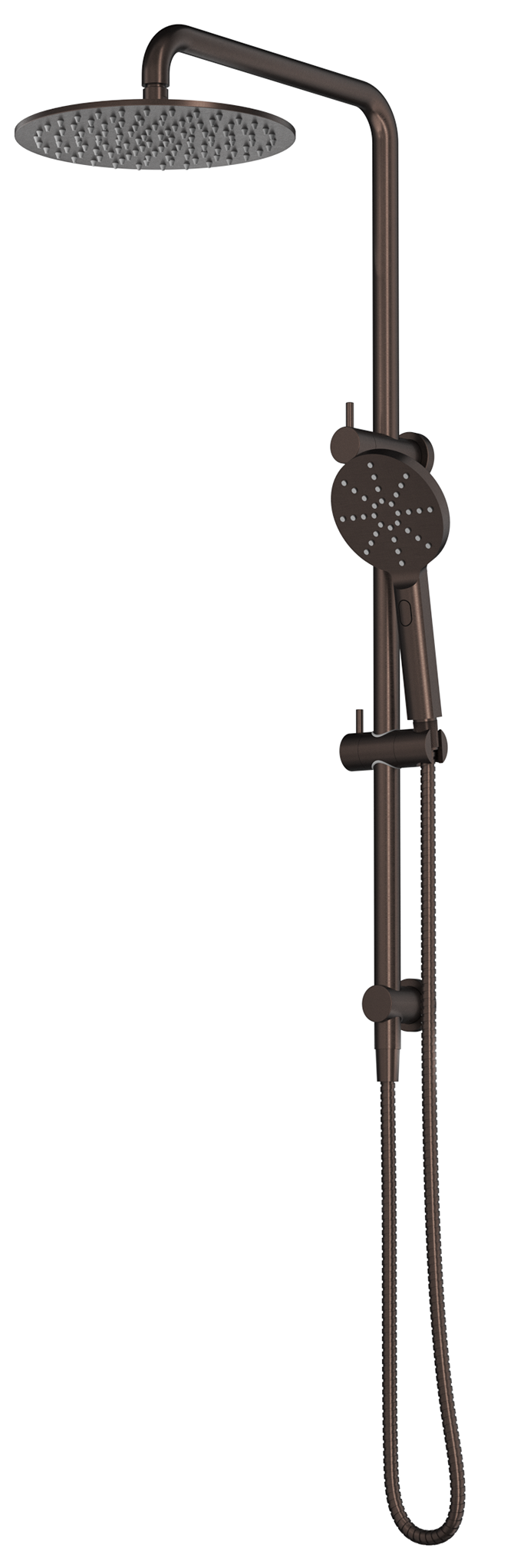Mica Dual Shower Rail - Round - Dusk Bronze