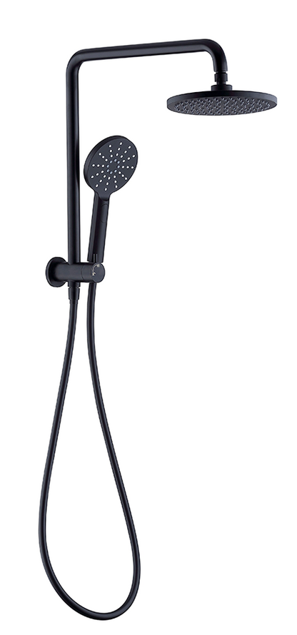 Mica Half-Rail Shower - Round - Black