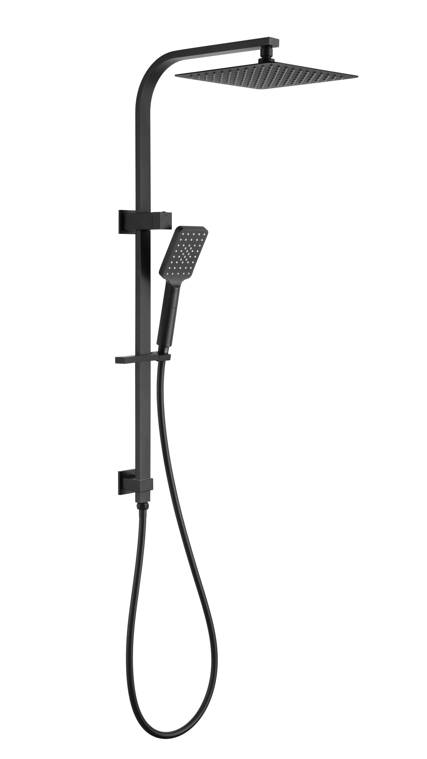 Cresta Dual Shower Rail - Square - Black