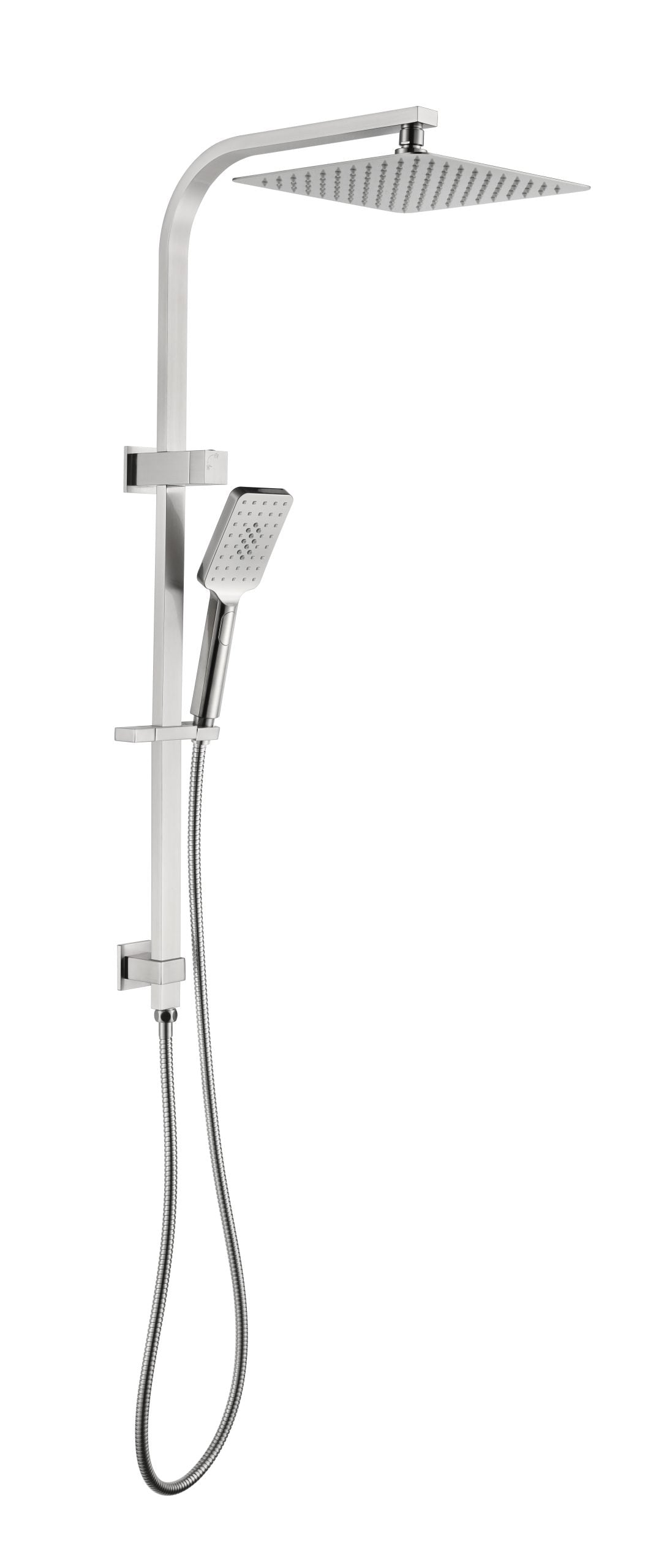 Cresta Dual Shower Rail - Square - Brushed Nickel