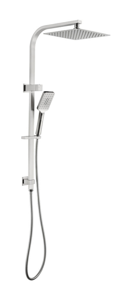 Cresta Dual Shower Rail - Square - Brushed Nickel