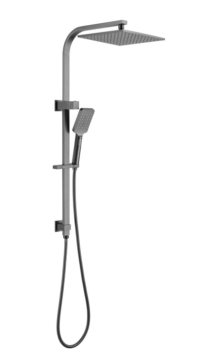 Cresta Dual Shower Rail - Square - Gunmetal